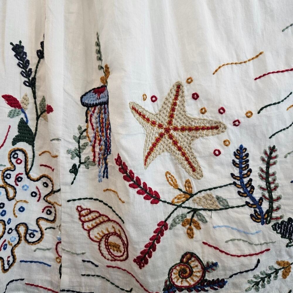 Zara Maxi Skirt with Multicolor Ocean Embroidery Like New Size S - Picture 6 of 12
